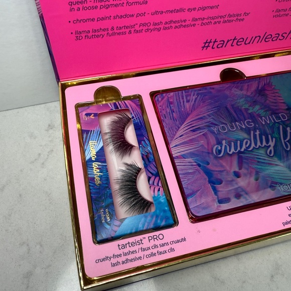 Tarte Unleashed Eyeshadow Mascara Shadow Pot Highlighter lashSet - Pink and Gold - Picture 6 of 7